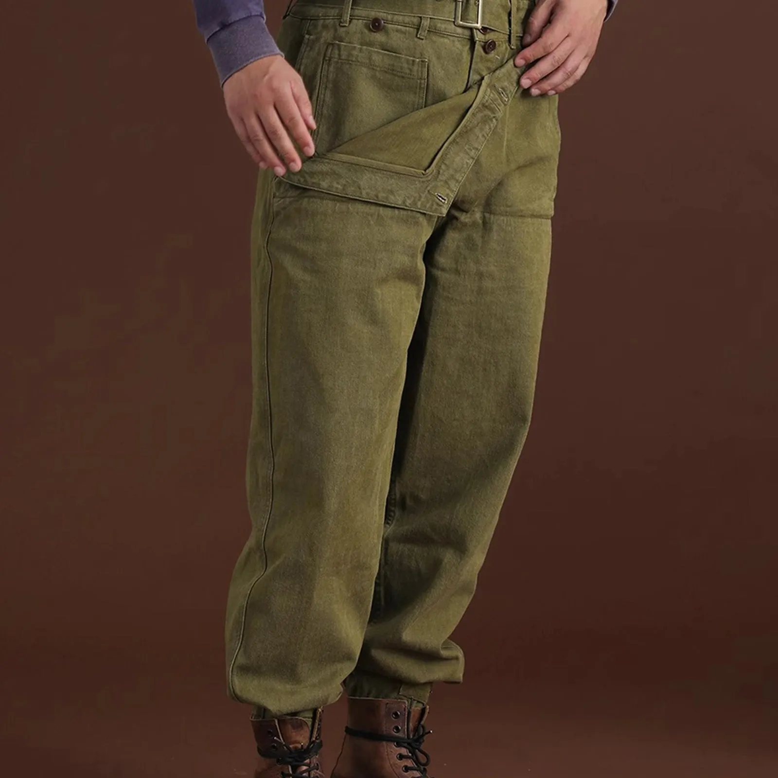 Vintage Heavy Amekaji French 1960s Motorized Military Trousers