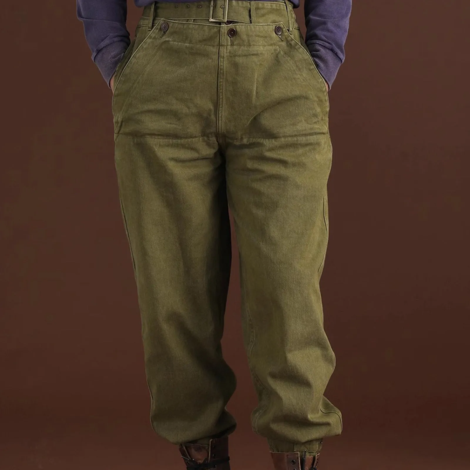 Vintage Heavy Amekaji French 1960s Motorized Military Trousers