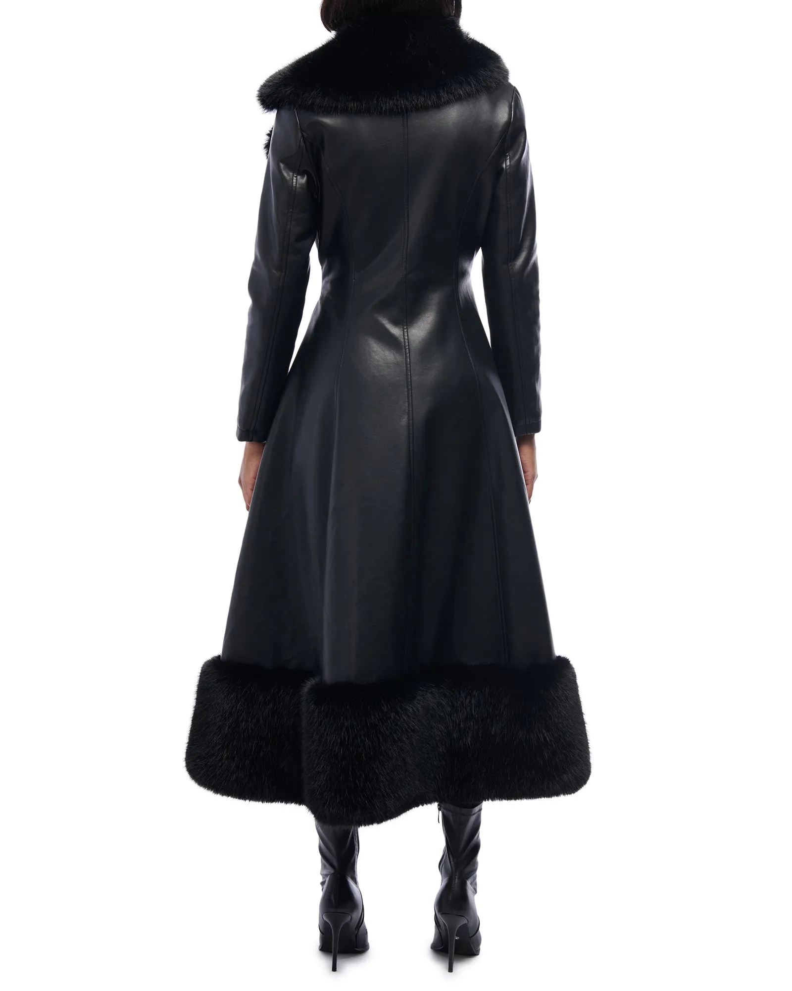 VIVIAN-BLK FAUX FUR JACKET