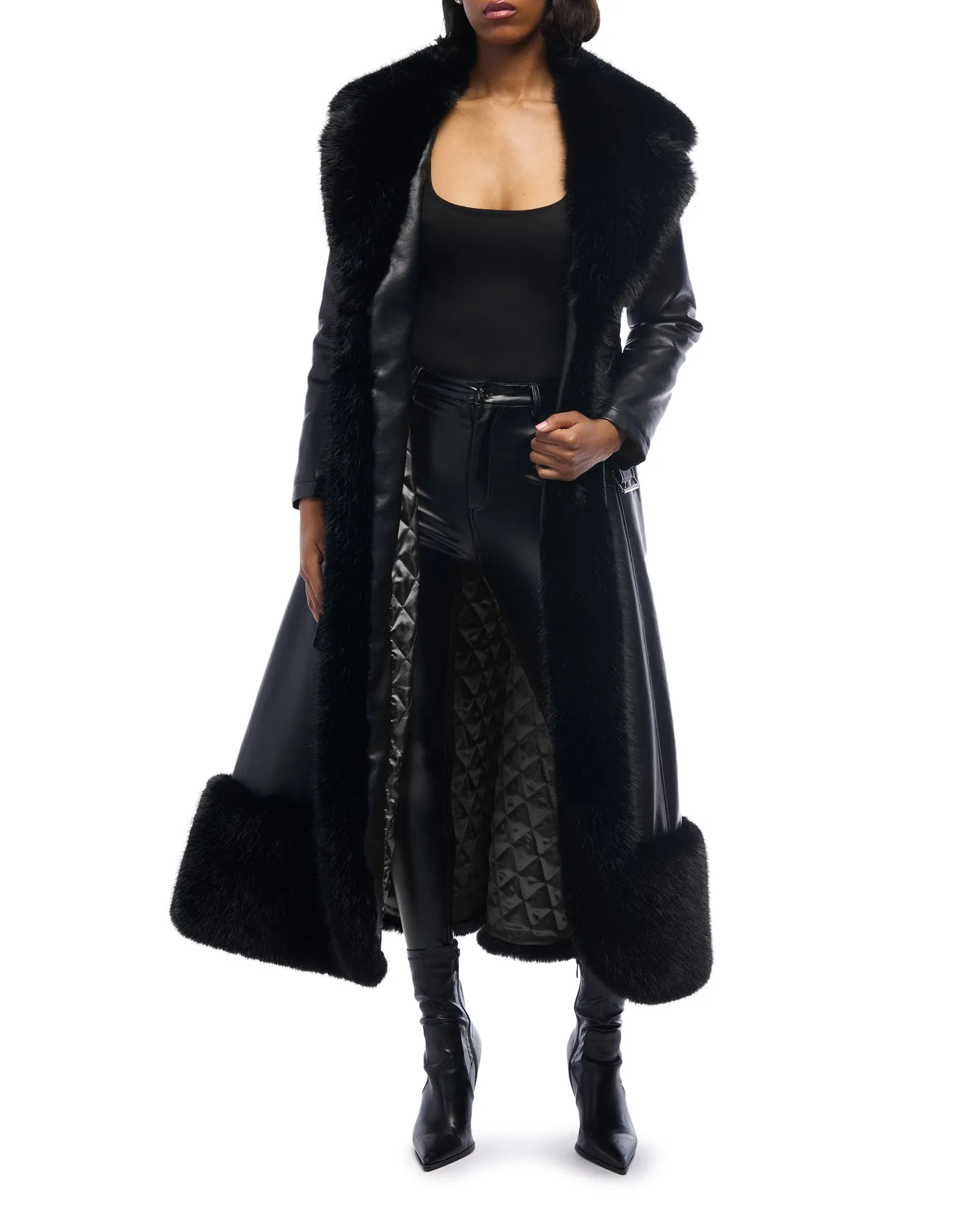 VIVIAN-BLK FAUX FUR JACKET