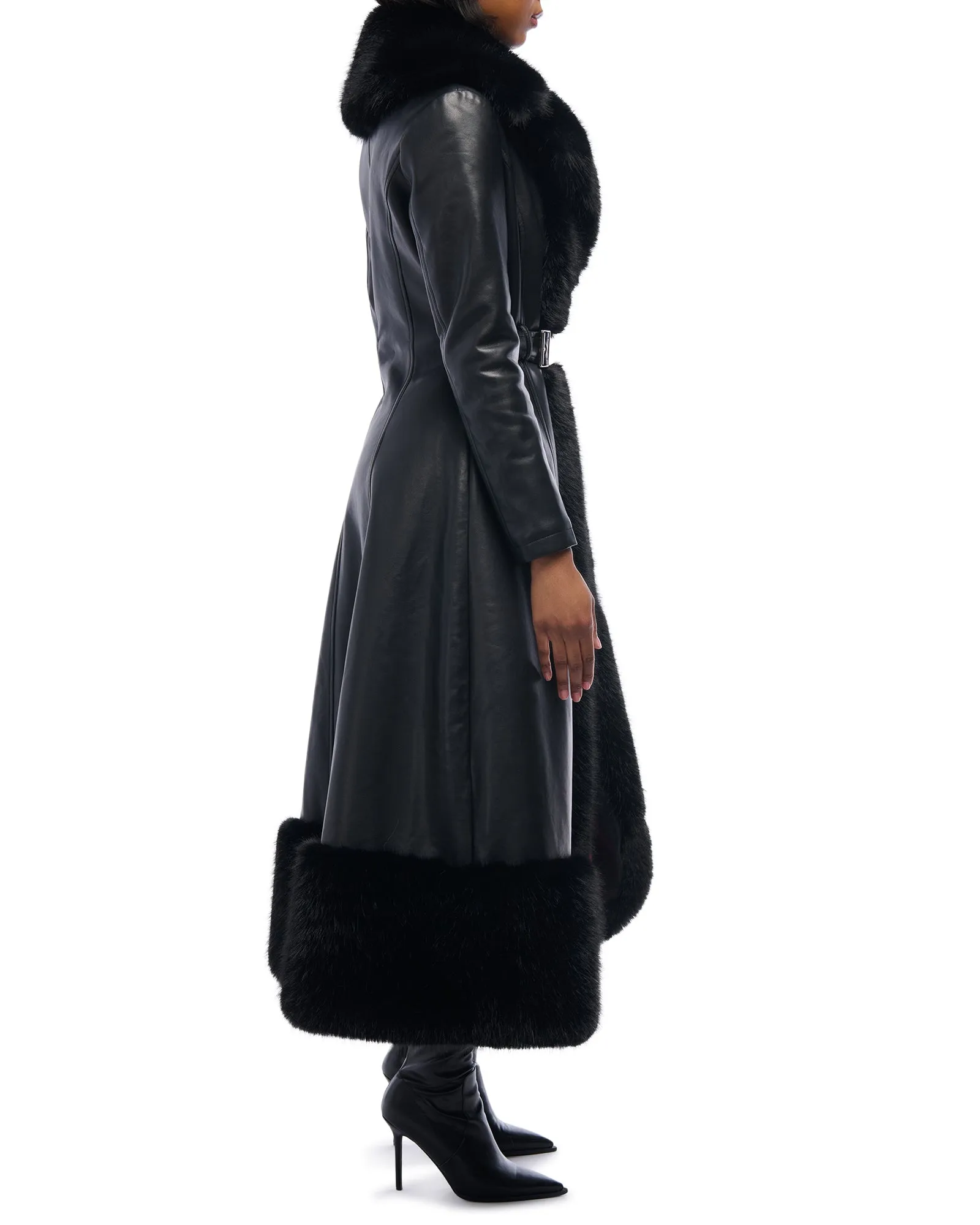 VIVIAN-BLK FAUX FUR JACKET