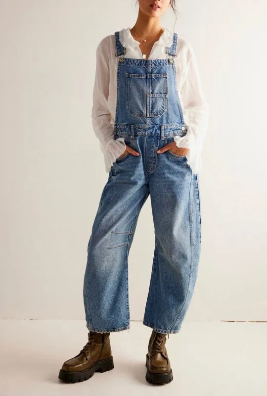 We The Free Good Luck Barrel Overalls