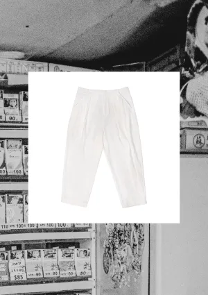 White Harlem Style Pleated Suit Pants