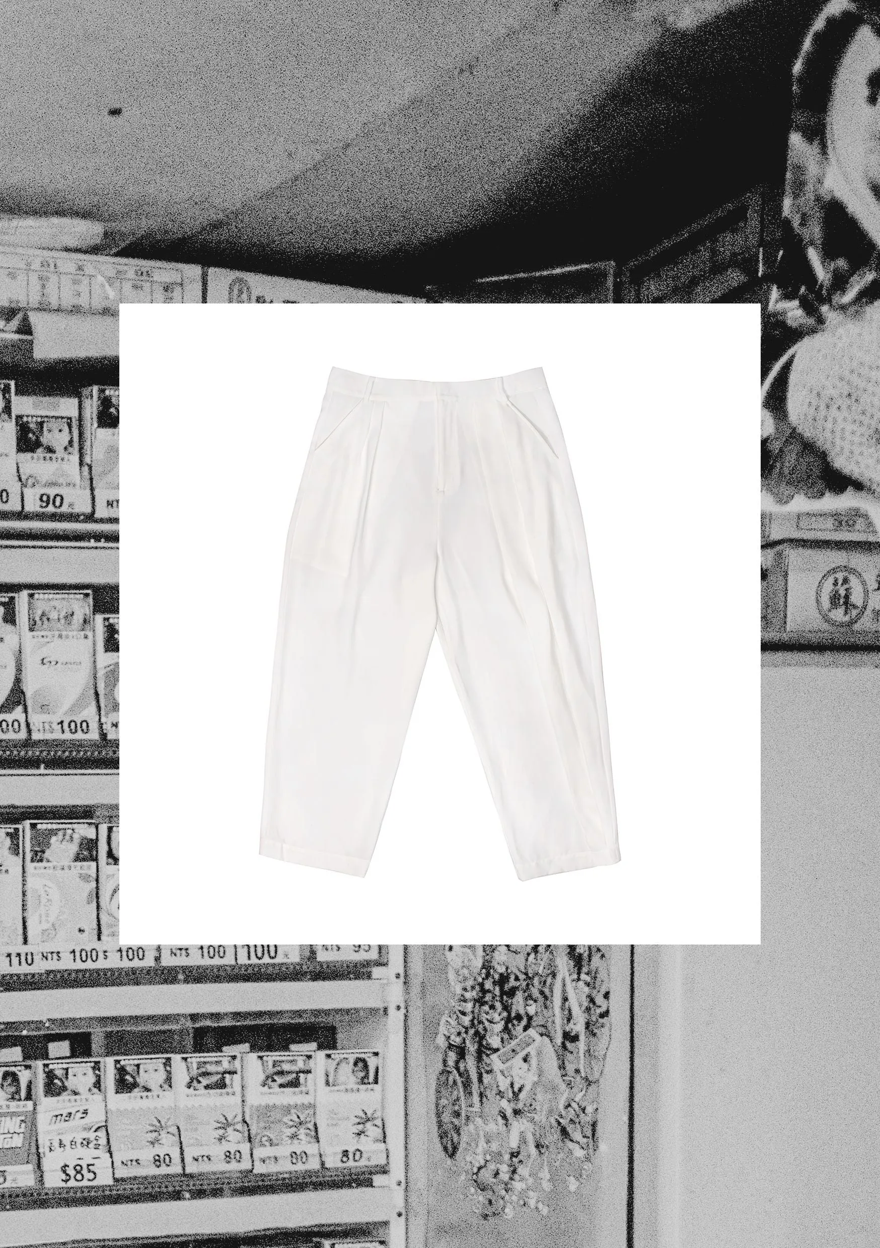 White Harlem Style Pleated Suit Pants
