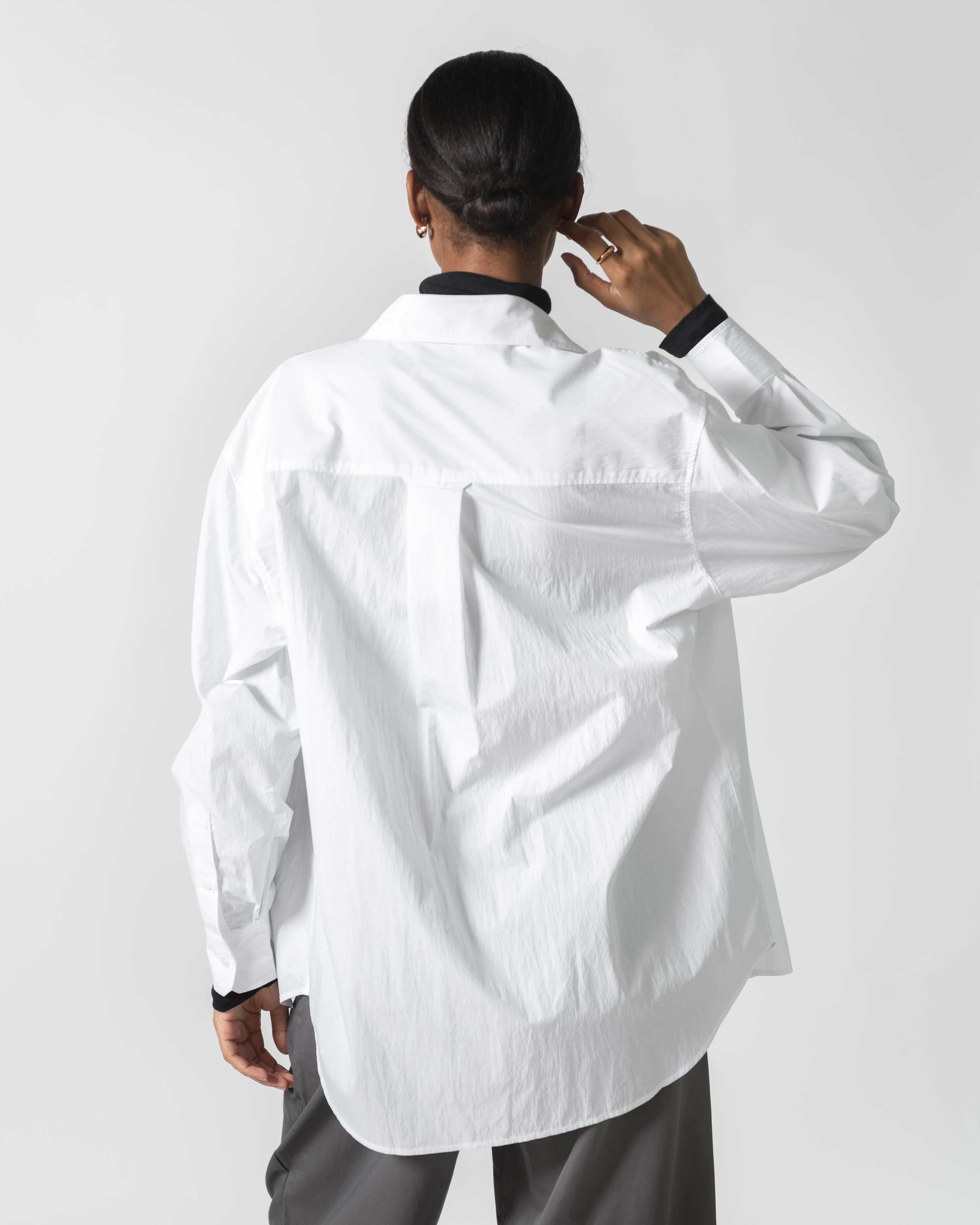 White Oversized Cotton Button Down Shirt