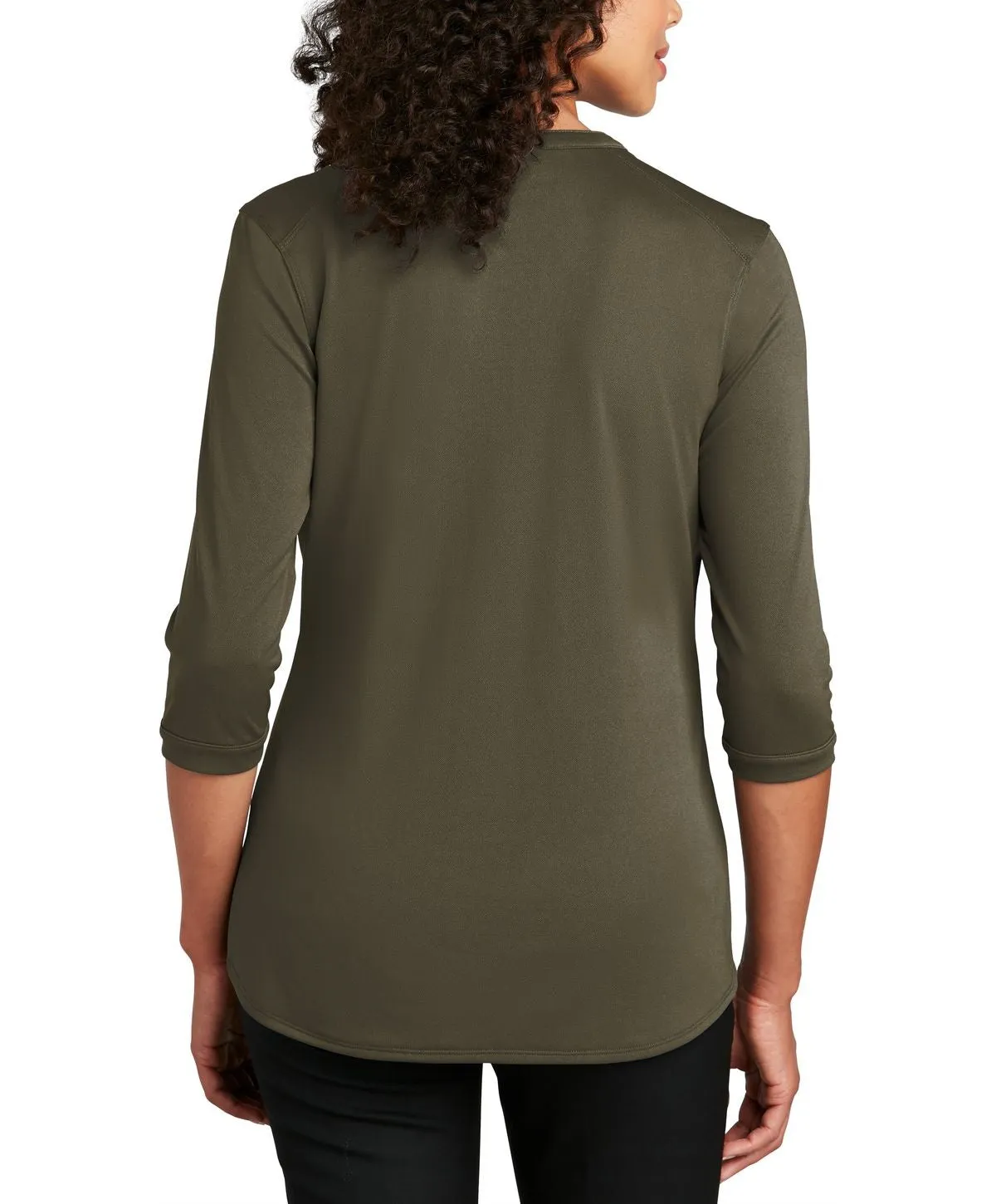 Women's Short Sleeve Button Down Henley Performance Shirt